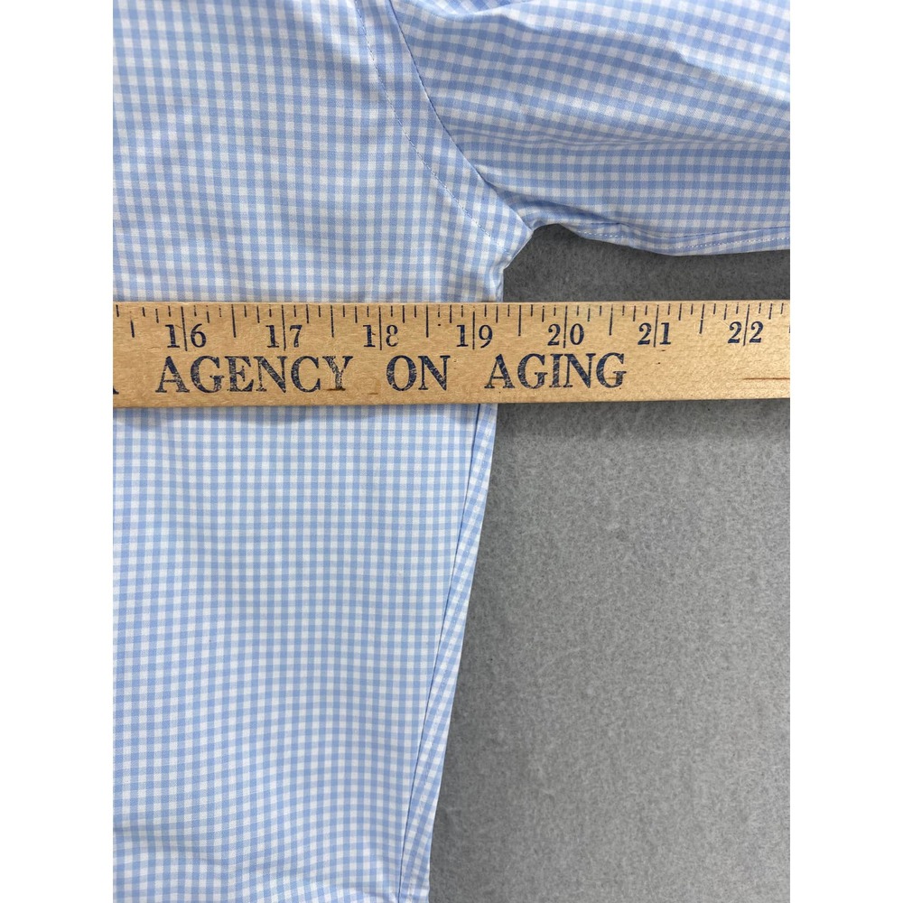 Indochino Shirt Mens Sz M Blue Gingham Cotton Slim Fit‎ Logo Button Up Collared - Picture 11 of 11